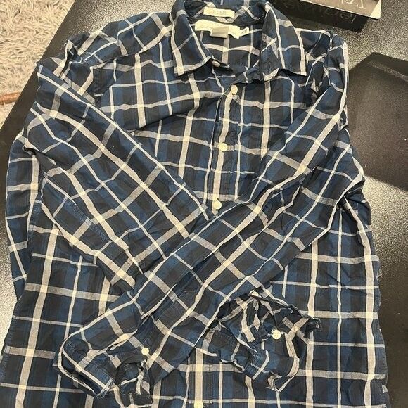 Regular L.O.G.G. Label of Graded Goods Mens Blue Plaid Medium H&M Dress Shirt - Picture 2 of 5